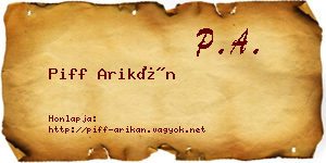 Piff Arikán névjegykártya